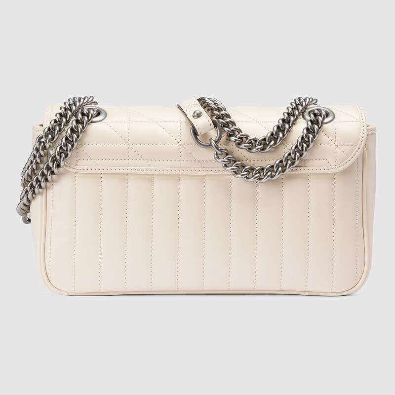 Marmont Small Matelasse Shoulder Bag 443497 White